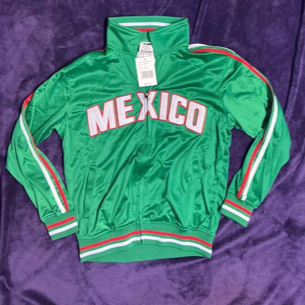 Mexico Track Futbol Soccer Jacket Mens Medium Green NEW Soccer Fan Gear HK91018A